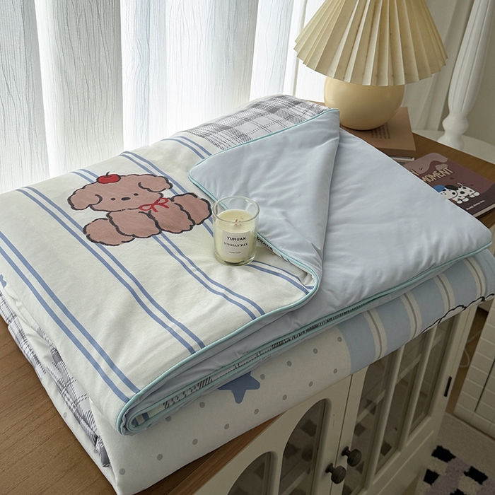 HL原创 2026春夏新款针织棉小冰皮双感夏被夏凉被空调被 贴布狗