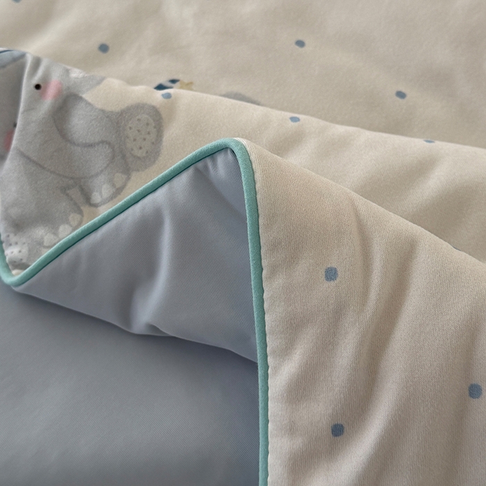 91家纺网 家纺一手货源 找家纺 HL原创 2026春夏新款针织棉小冰皮双感夏被夏凉被空调被 蜡笔象-米