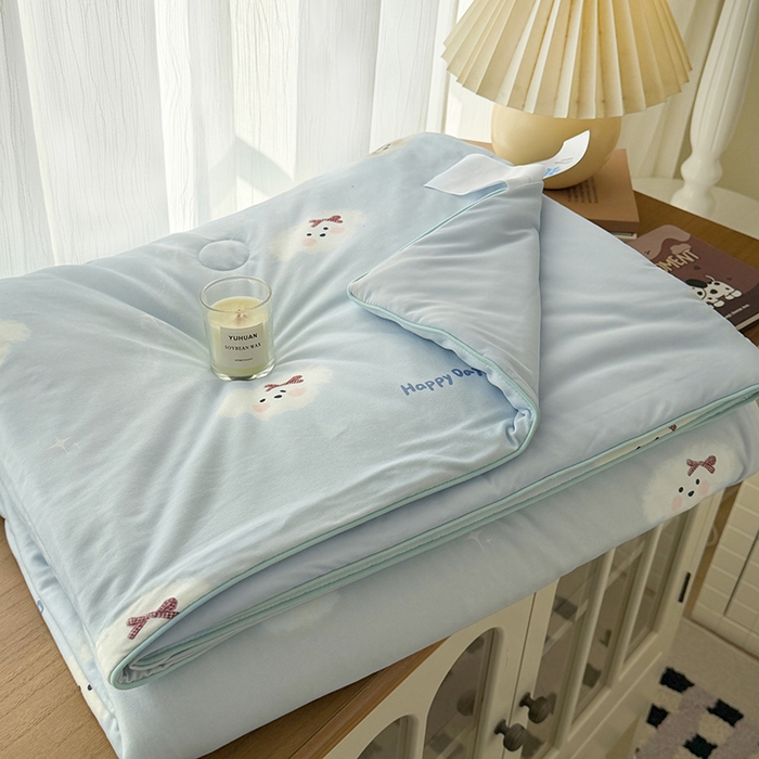 HL原创 2026春夏新款针织棉小冰皮双感夏被夏凉被空调被 云朵小狗