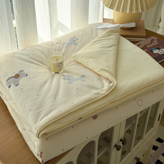 HL原创 2026春夏新款针织棉小冰皮双感夏被夏凉被空调被 幸运小马