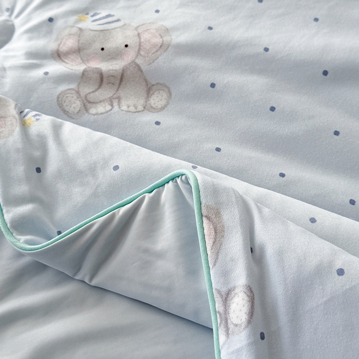 91家纺网 家纺一手货源 找家纺 HL原创 2026春夏新款针织棉小冰皮双感夏被夏凉被空调被 蜡笔象-兰