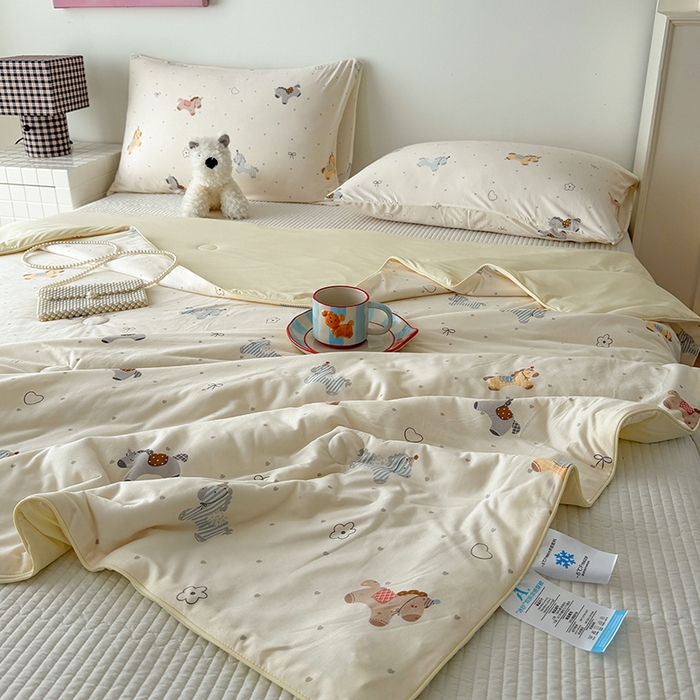 91家纺网 家纺一手货源 找家纺 HL原创 2026春夏新款针织棉小冰皮双感夏被夏凉被空调被 幸运小马