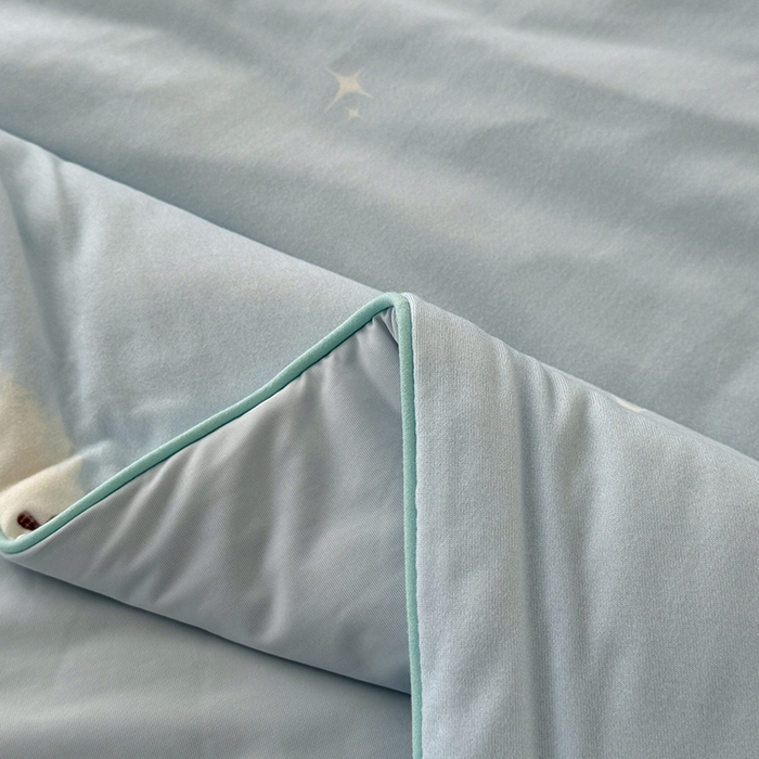 91家纺网 家纺一手货源 找家纺 HL原创 2026春夏新款针织棉小冰皮双感夏被夏凉被空调被 云朵小狗