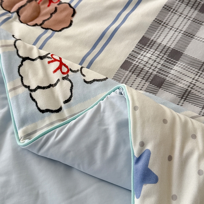 91家纺网 家纺一手货源 找家纺 HL原创 2026春夏新款针织棉小冰皮双感夏被夏凉被空调被 贴布狗