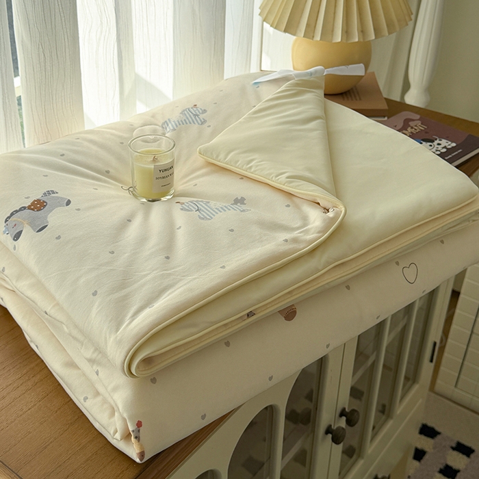 91家纺网 家纺一手货源 找家纺 HL原创 2026春夏新款针织棉小冰皮双感夏被夏凉被空调被 幸运小马