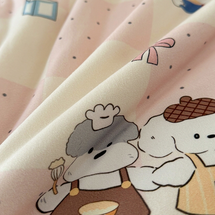 91家纺网 家纺一手货源 找家纺 HL原创 2026春夏新款针织棉小冰皮双感夏被夏凉被空调被 粉色小狗