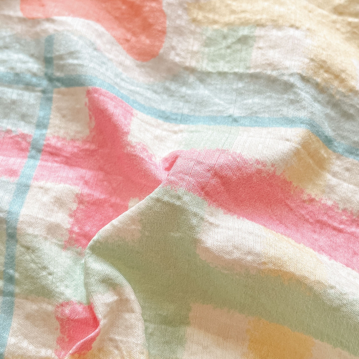 91家纺网 家纺一手货源 找家纺 川悦生活 2026春夏新款双层纱皱皱纱单床笠床笠单件 床笠杏仁小星星