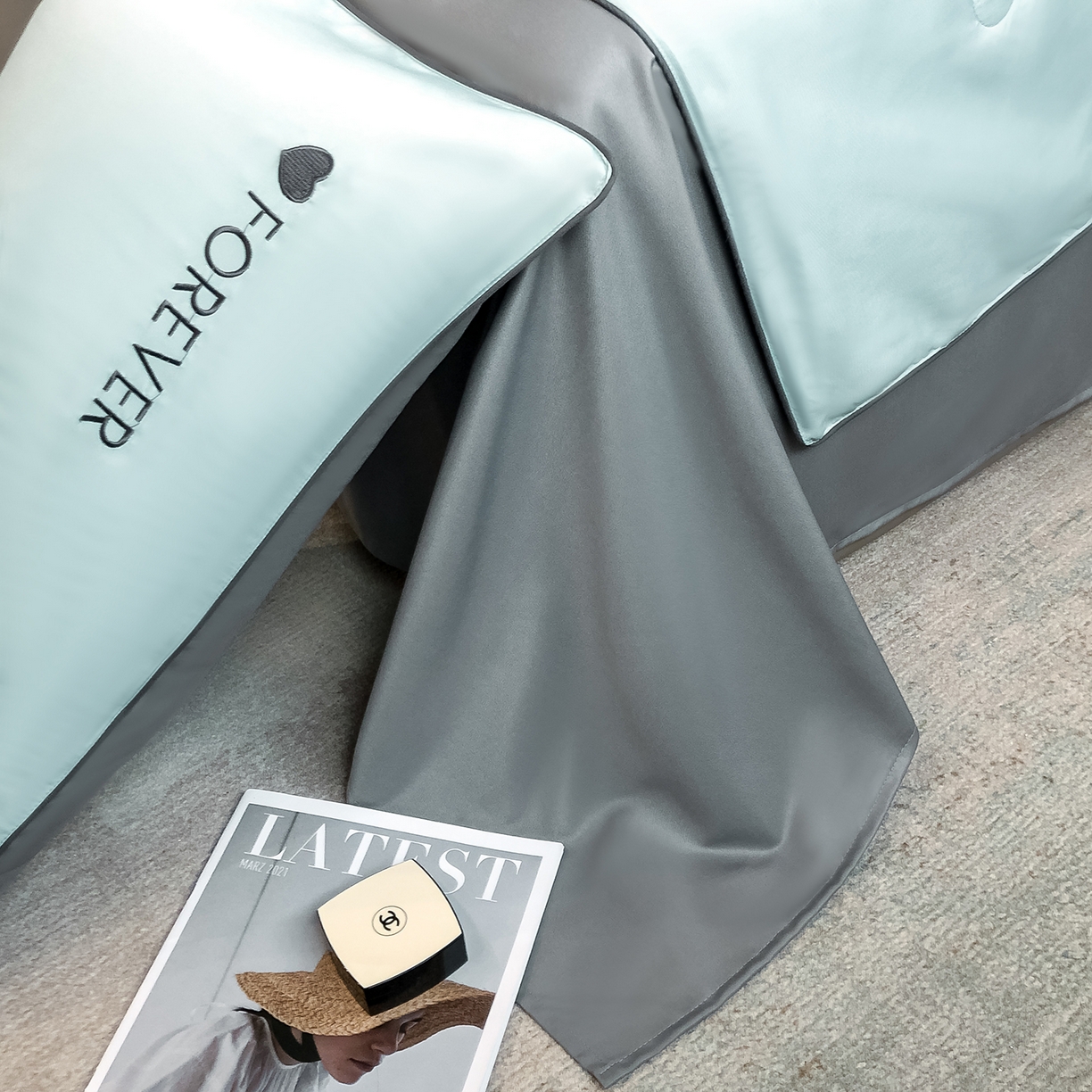 91家纺网 家纺一手货源 找家纺 （总）吾诺家居 2026新款双拼及羽毛刺绣夏被夏凉被空调被四件套-柔羽