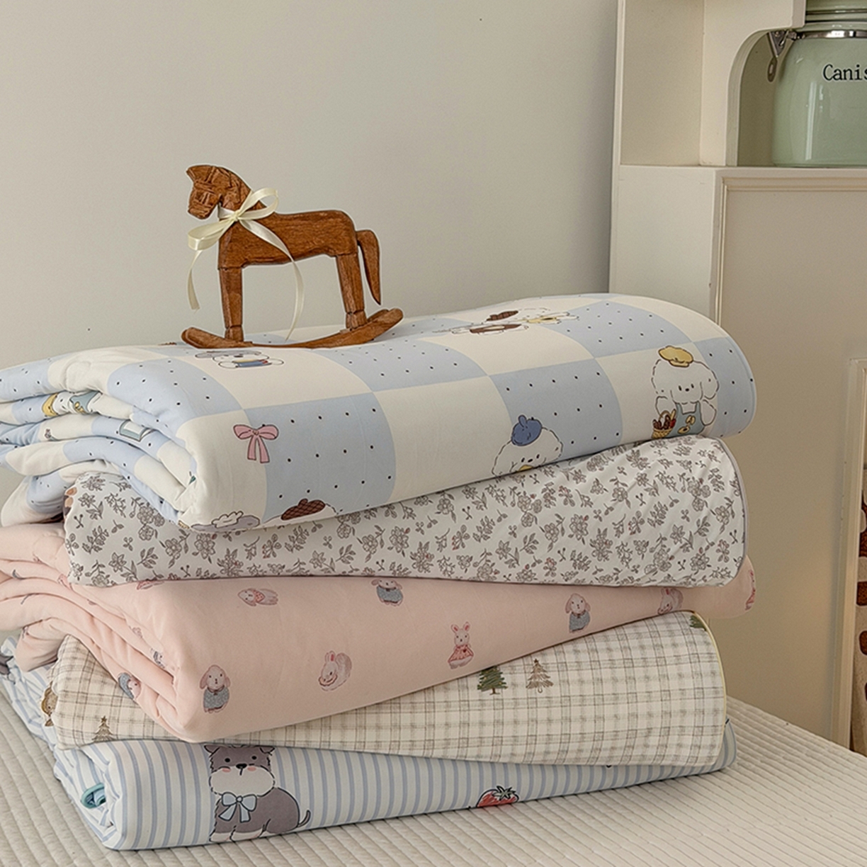 91家纺网 家纺一手货源 找家纺 （总）HL原创 2026春夏新款双面小冰皮夏被夏凉被空调被