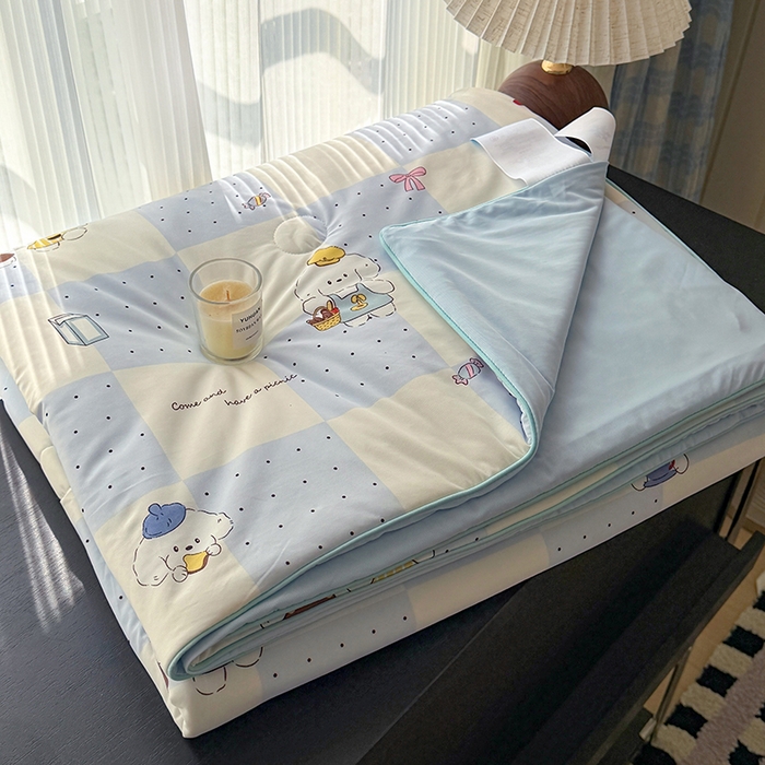 91家纺网 家纺一手货源 找家纺 HL原创 2026春夏新款双面小冰皮夏被夏凉被空调被 小雪糕