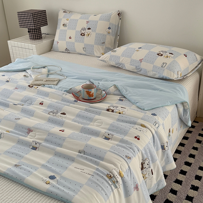 91家纺网 家纺一手货源 找家纺 HL原创 2026春夏新款双面小冰皮夏被夏凉被空调被 小雪糕