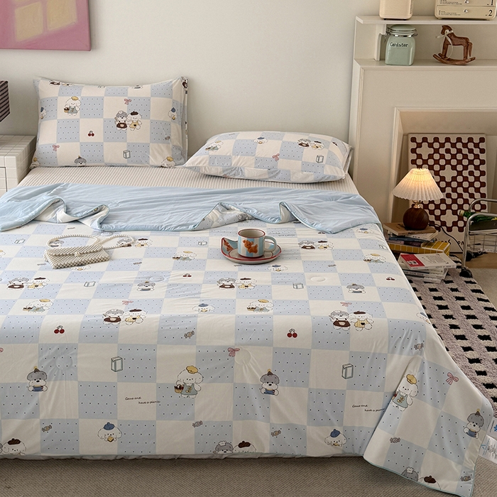 91家纺网 家纺一手货源 找家纺 HL原创 2026春夏新款双面小冰皮夏被夏凉被空调被 小雪糕