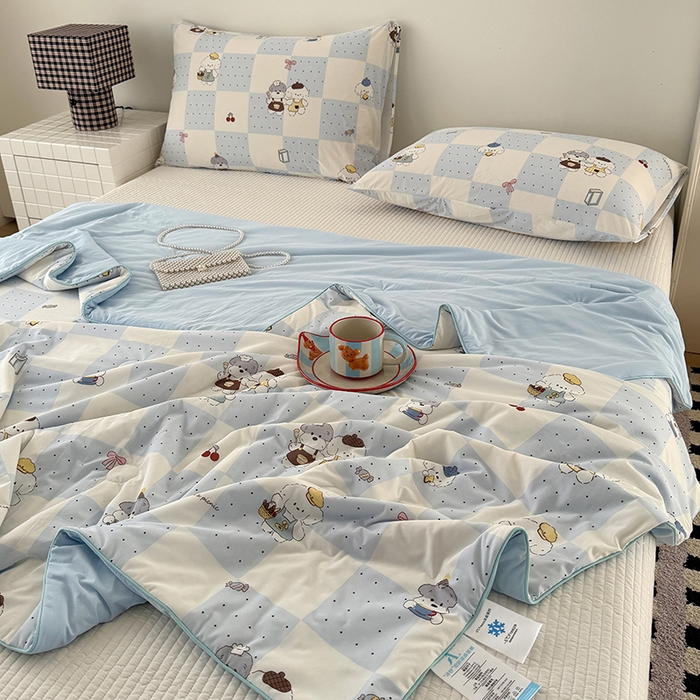 91家纺网 家纺一手货源 找家纺 HL原创 2026春夏新款双面小冰皮夏被夏凉被空调被 小雪糕