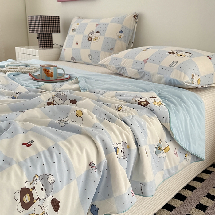 91家纺网 家纺一手货源 找家纺 HL原创 2026春夏新款双面小冰皮夏被夏凉被空调被 小雪糕