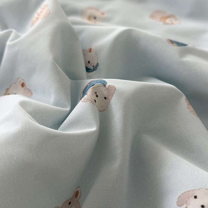 91家纺网 家纺一手货源 找家纺 HL原创 2026春夏新款双面小冰皮夏被夏凉被空调被 芭比兔-蓝