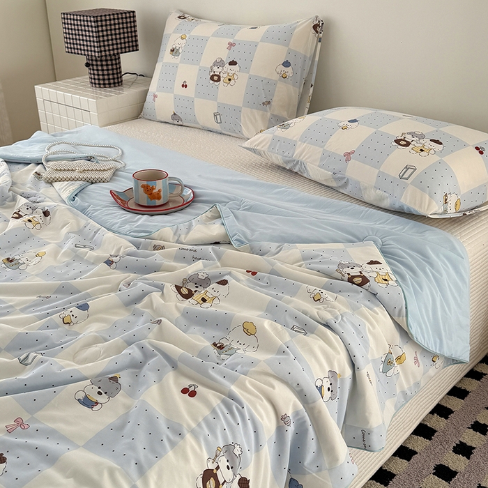 91家纺网 家纺一手货源 找家纺 HL原创 2026春夏新款双面小冰皮夏被夏凉被空调被 小雪糕