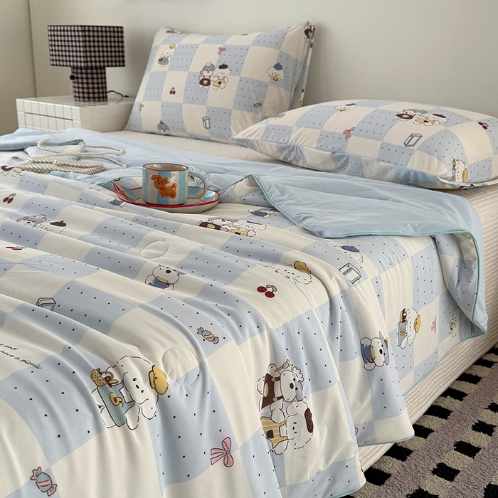 91家纺网 家纺一手货源 找家纺 HL原创 2026春夏新款双面小冰皮夏被夏凉被空调被 小雪糕