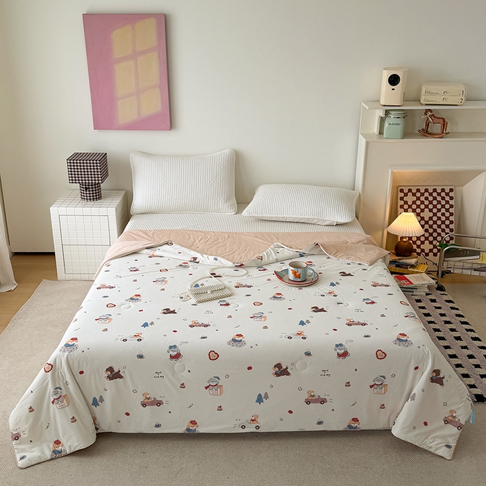 91家纺网 家纺一手货源 找家纺 HL原创 2026春夏新款双面小冰皮夏被夏凉被空调被 汪汪队