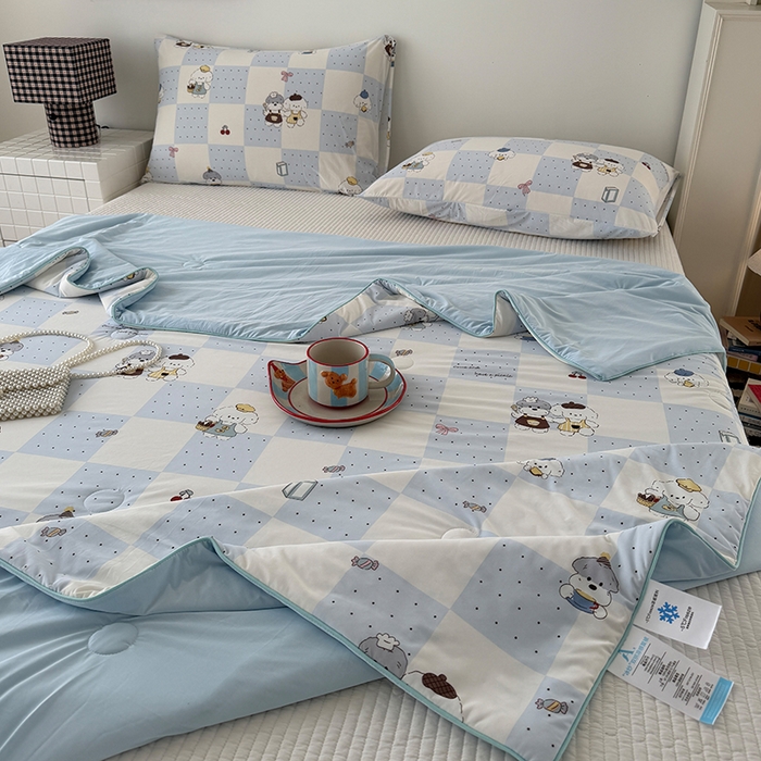 91家纺网 家纺一手货源 找家纺 HL原创 2026春夏新款双面小冰皮夏被夏凉被空调被 小雪糕