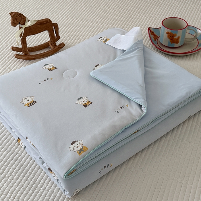 91家纺网 家纺一手货源 找家纺 HL原创 2026春夏新款双面小冰皮夏被夏凉被空调被 学士狗