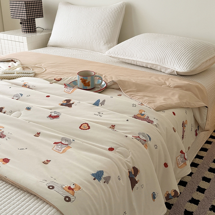 91家纺网 家纺一手货源 找家纺 HL原创 2026春夏新款双面小冰皮夏被夏凉被空调被 汪汪队