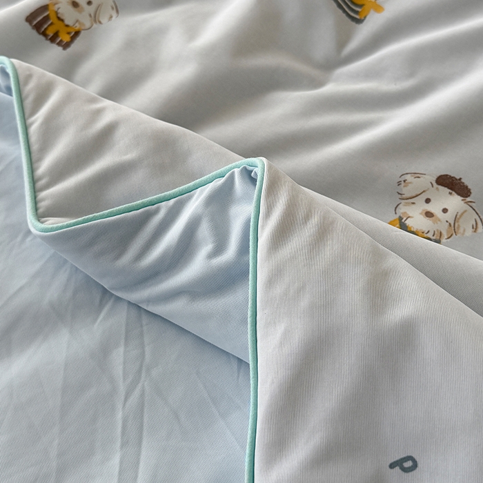 91家纺网 家纺一手货源 找家纺 HL原创 2026春夏新款双面小冰皮夏被夏凉被空调被 学士狗