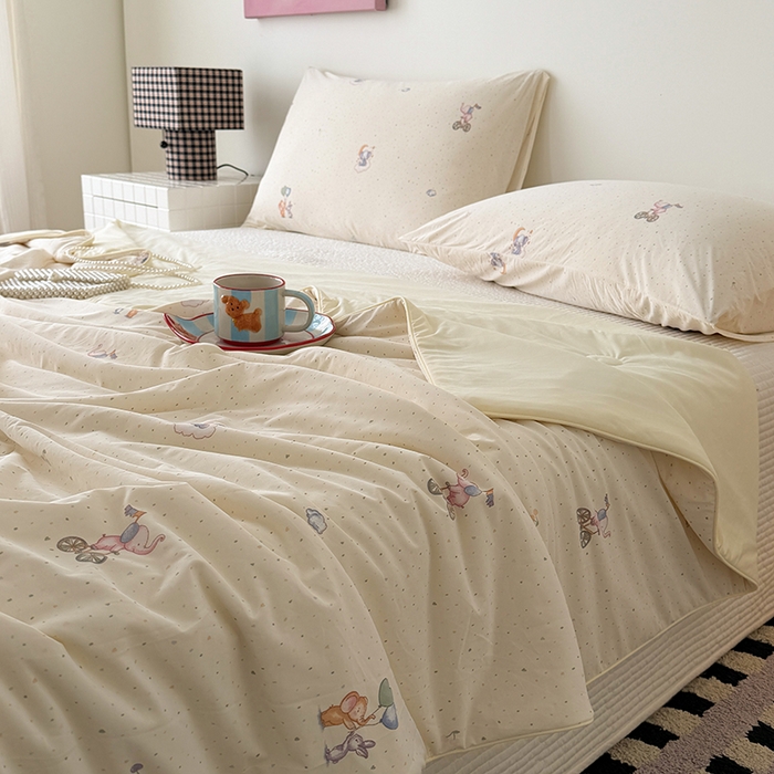 91家纺网 家纺一手货源 找家纺 HL原创 2026春夏新款双面小冰皮夏被夏凉被空调被 晚安