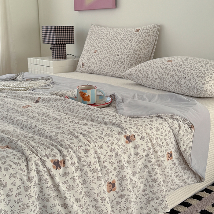 91家纺网 家纺一手货源 找家纺 HL原创 2026春夏新款双面小冰皮夏被夏凉被空调被 普罗旺斯