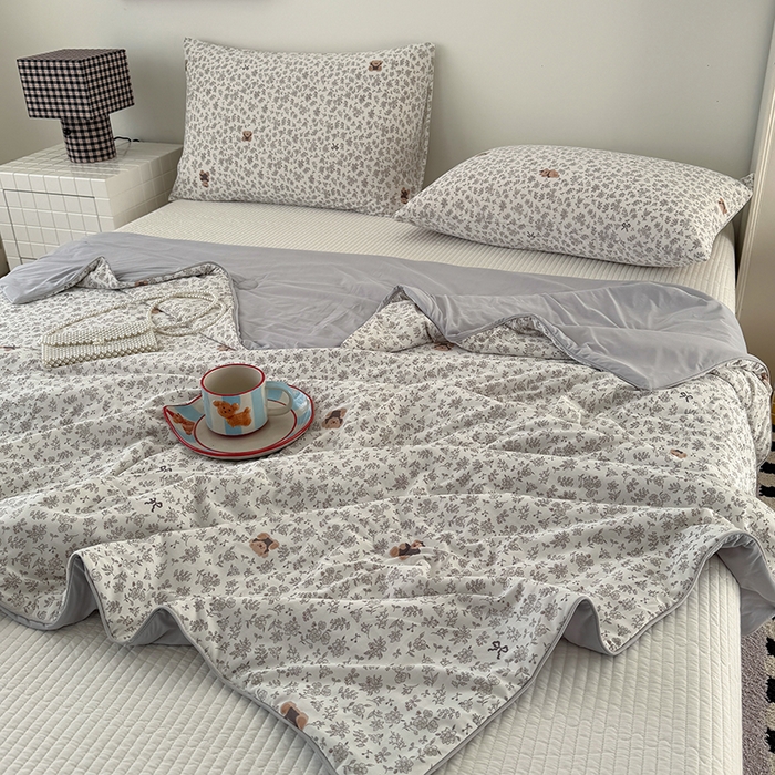 91家纺网 家纺一手货源 找家纺 HL原创 2026春夏新款双面小冰皮夏被夏凉被空调被 普罗旺斯