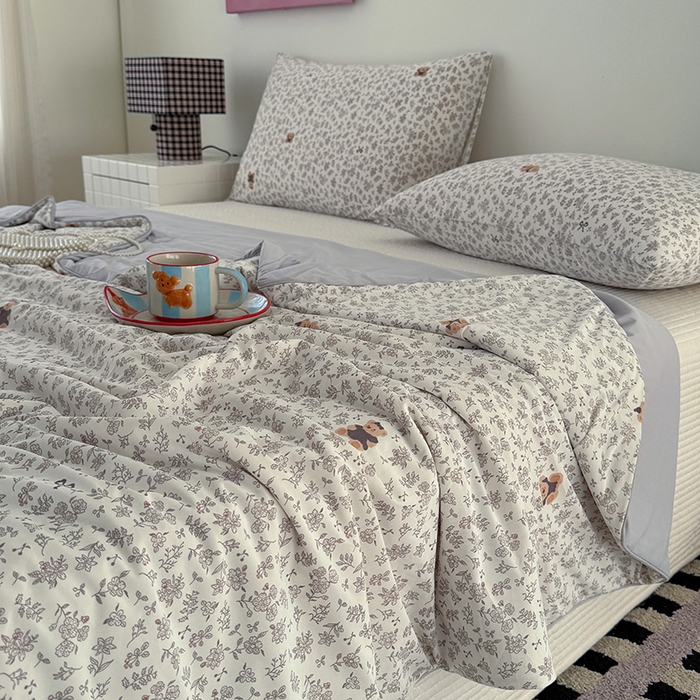 91家纺网 家纺一手货源 找家纺 HL原创 2026春夏新款双面小冰皮夏被夏凉被空调被 普罗旺斯