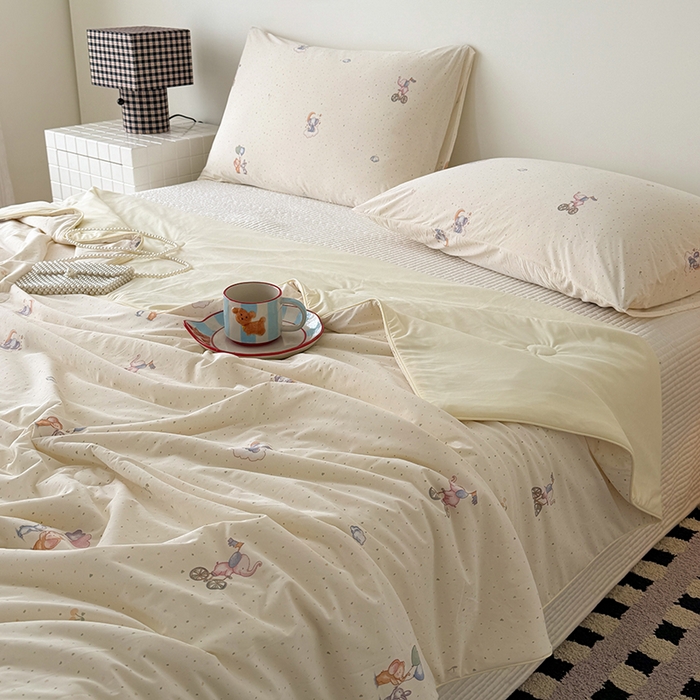 91家纺网 家纺一手货源 找家纺 HL原创 2026春夏新款双面小冰皮夏被夏凉被空调被 晚安