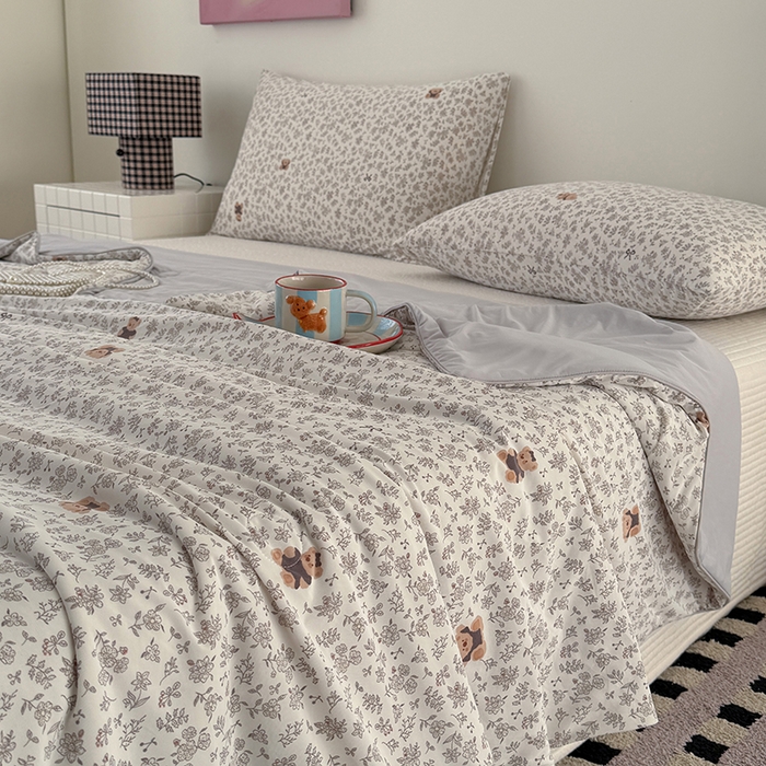 91家纺网 家纺一手货源 找家纺 HL原创 2026春夏新款双面小冰皮夏被夏凉被空调被 普罗旺斯