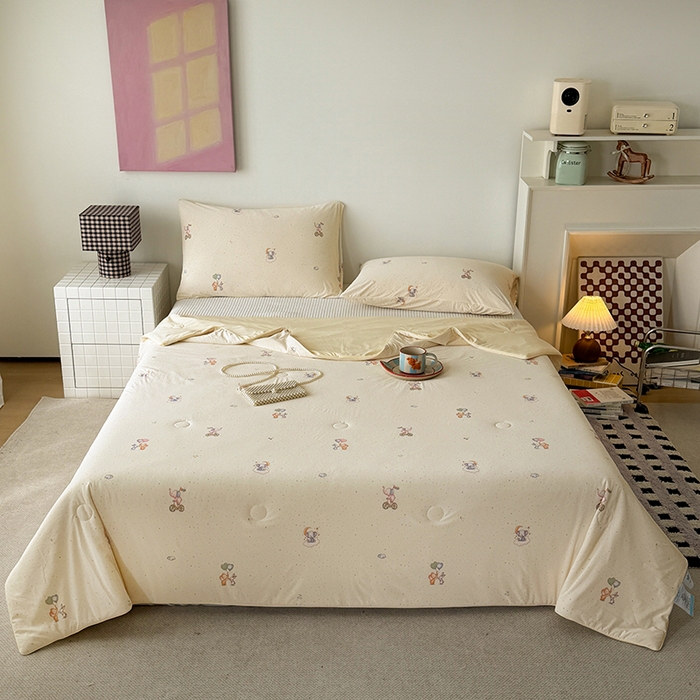 91家纺网 家纺一手货源 找家纺 HL原创 2026春夏新款双面小冰皮夏被夏凉被空调被 晚安