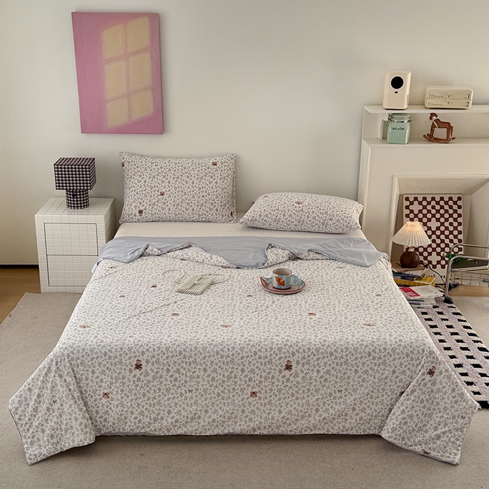 91家纺网 家纺一手货源 找家纺 HL原创 2026春夏新款双面小冰皮夏被夏凉被空调被 普罗旺斯