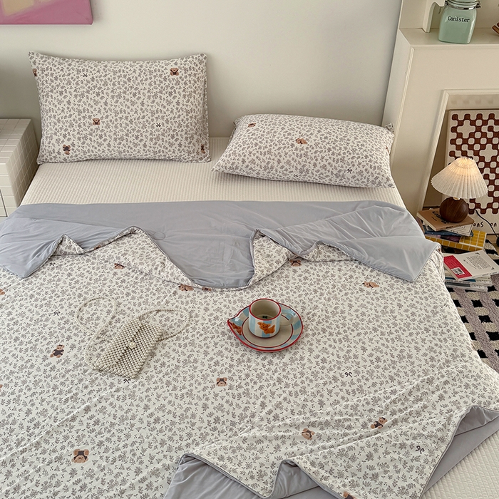 91家纺网 家纺一手货源 找家纺 HL原创 2026春夏新款双面小冰皮夏被夏凉被空调被 普罗旺斯