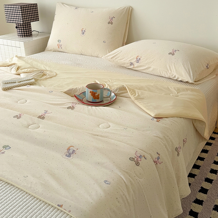 91家纺网 家纺一手货源 找家纺 HL原创 2026春夏新款双面小冰皮夏被夏凉被空调被 晚安