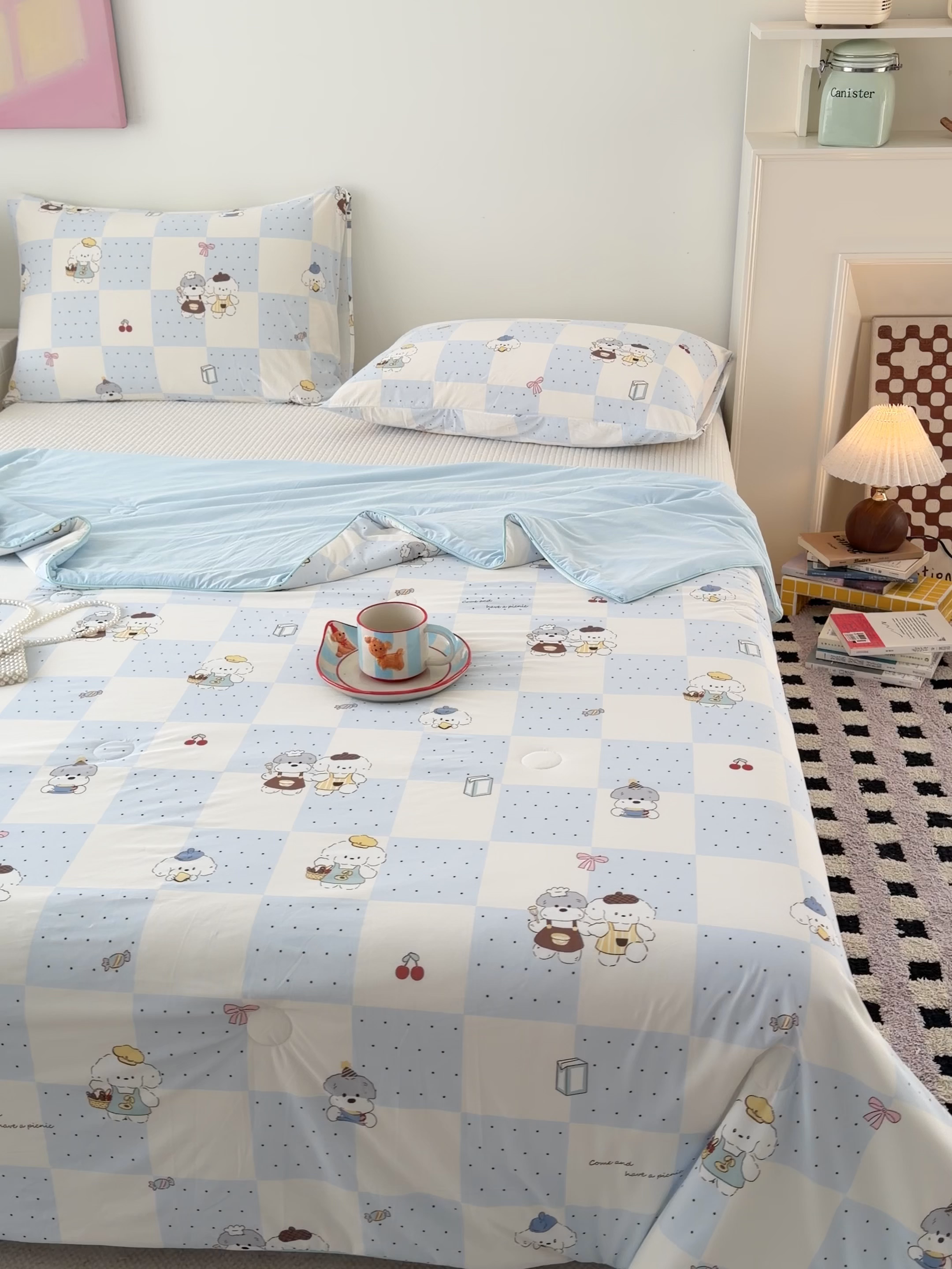 91家纺网 家纺一手货源 找家纺 HL原创 2026春夏新款双面小冰皮夏被夏凉被空调被 小雪糕