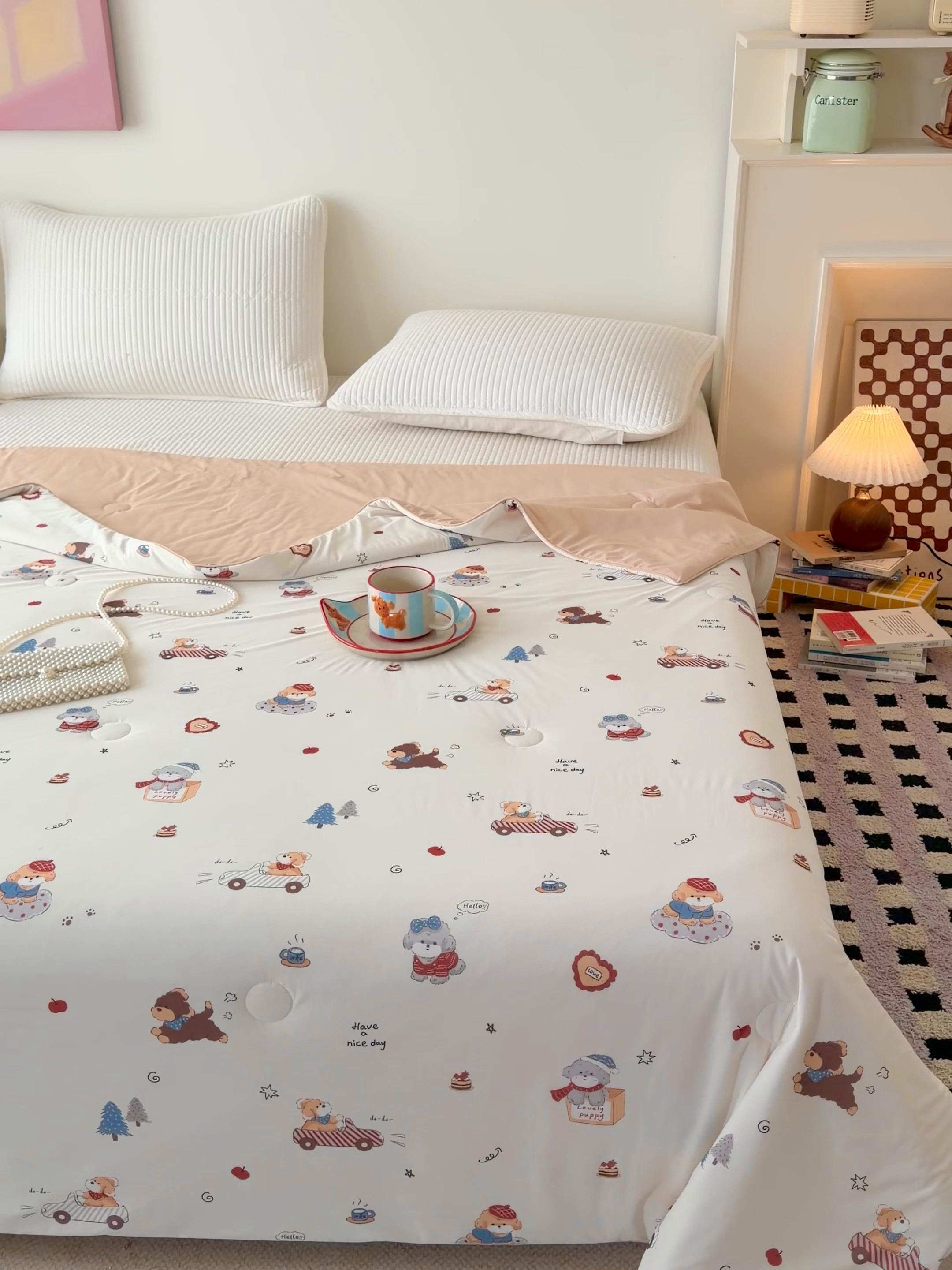 91家纺网 家纺一手货源 找家纺 HL原创 2026春夏新款双面小冰皮夏被夏凉被空调被 汪汪队