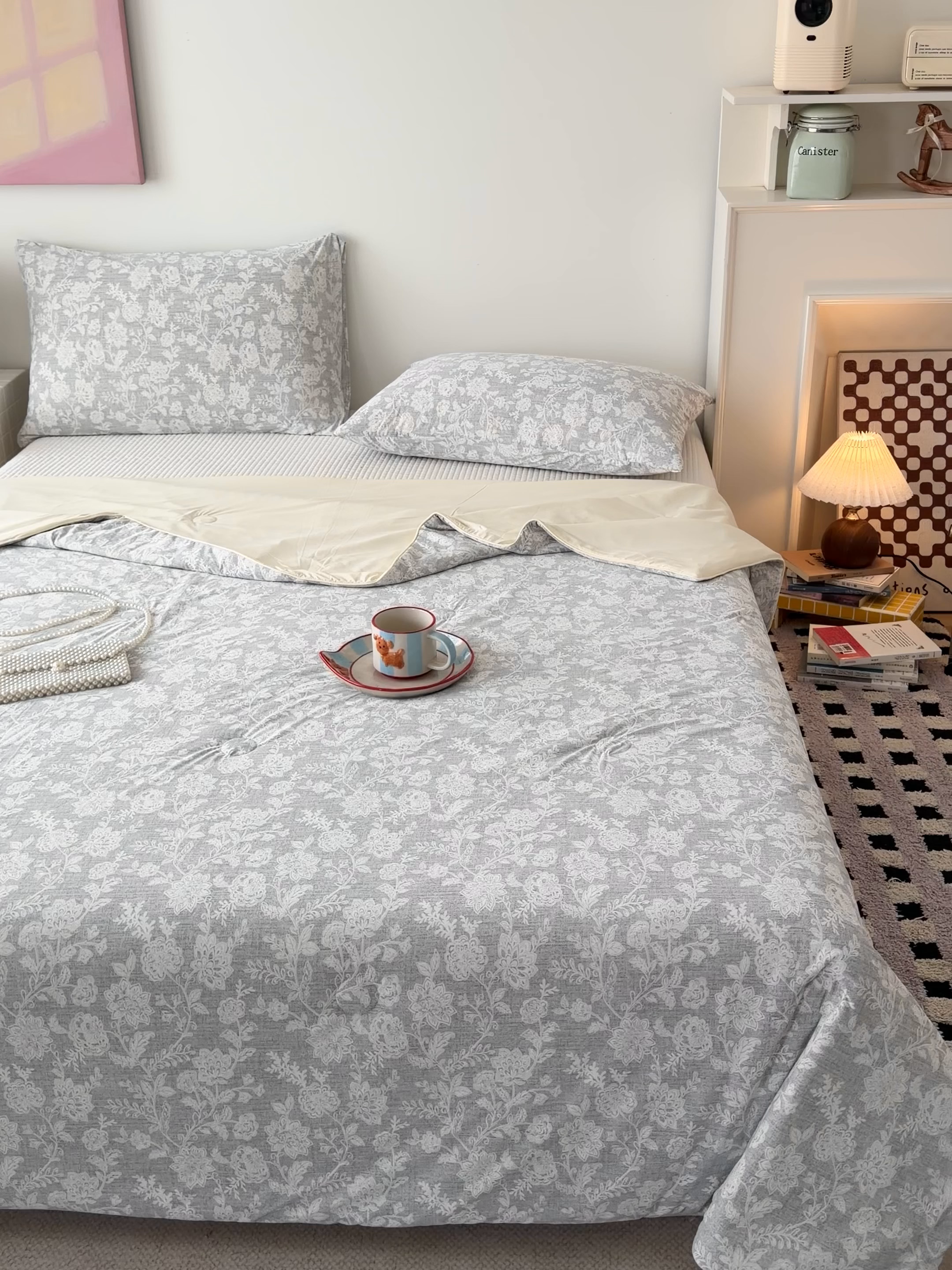 91家纺网 家纺一手货源 找家纺 HL原创 2026春夏新款双面小冰皮夏被夏凉被空调被 南法假日-绿