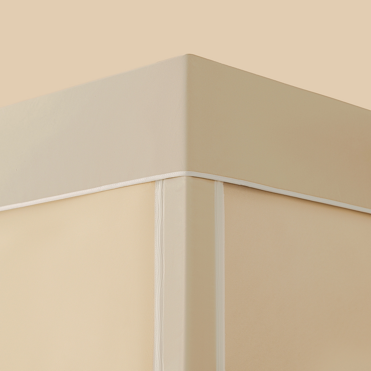 91家纺网 家纺一手货源 找家纺 壹和 2026新款纯物理无涂层无覆膜款遮光防蚊学生坐床蚊帐（场景二） 优雅米