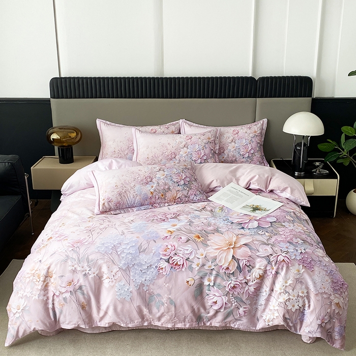 眷恋家纺 2026新款全棉纯棉铂金棉13376单被套被套单件 月光独白-粉