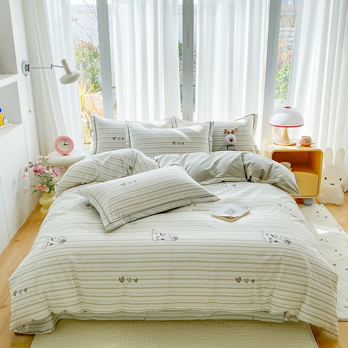 眷恋家纺 2026新款全棉纯棉铂金棉13376单被套被套单件 小奶盖-绿