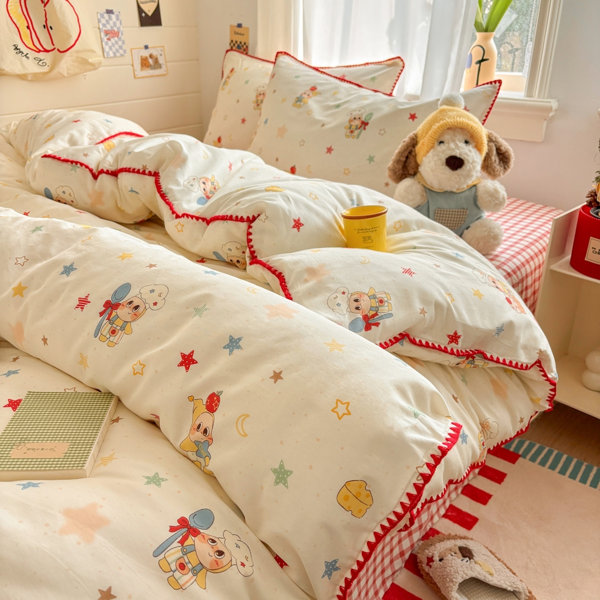 91家纺网 家纺一手货源 找家纺 （总）慕尚家纺 2026春夏新款全棉纯棉印花三角针四件套