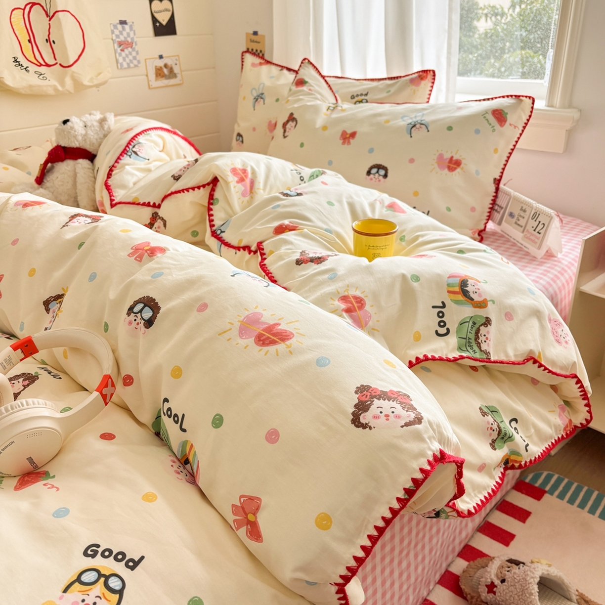 91家纺网 家纺一手货源 找家纺 （总）慕尚家纺 2026春夏新款全棉纯棉印花三角针四件套