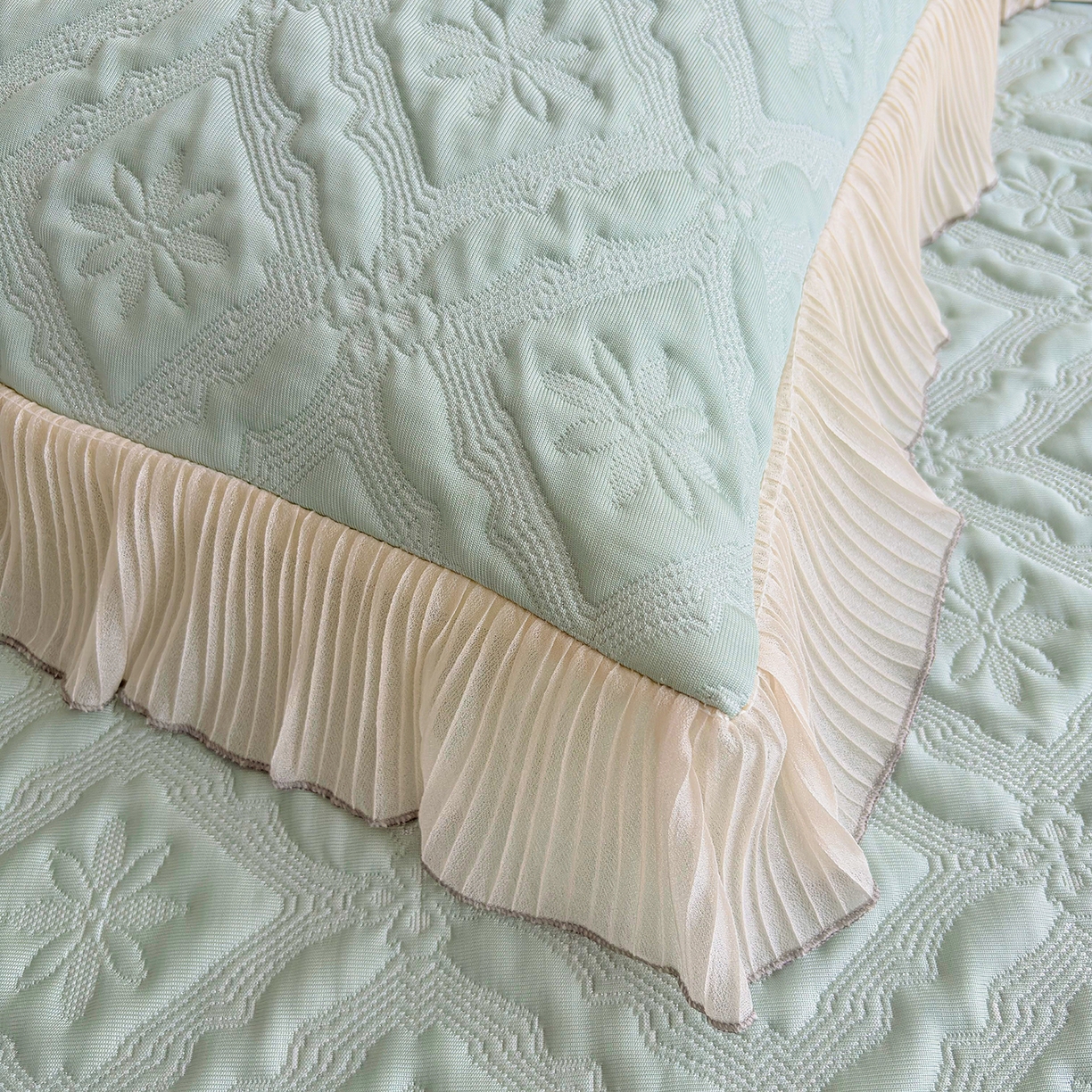 91家纺网 家纺一手货源 找家纺 锦格家纺 2026新款凉感丝网纱凉席席子 洛芙漫-抹茶绿