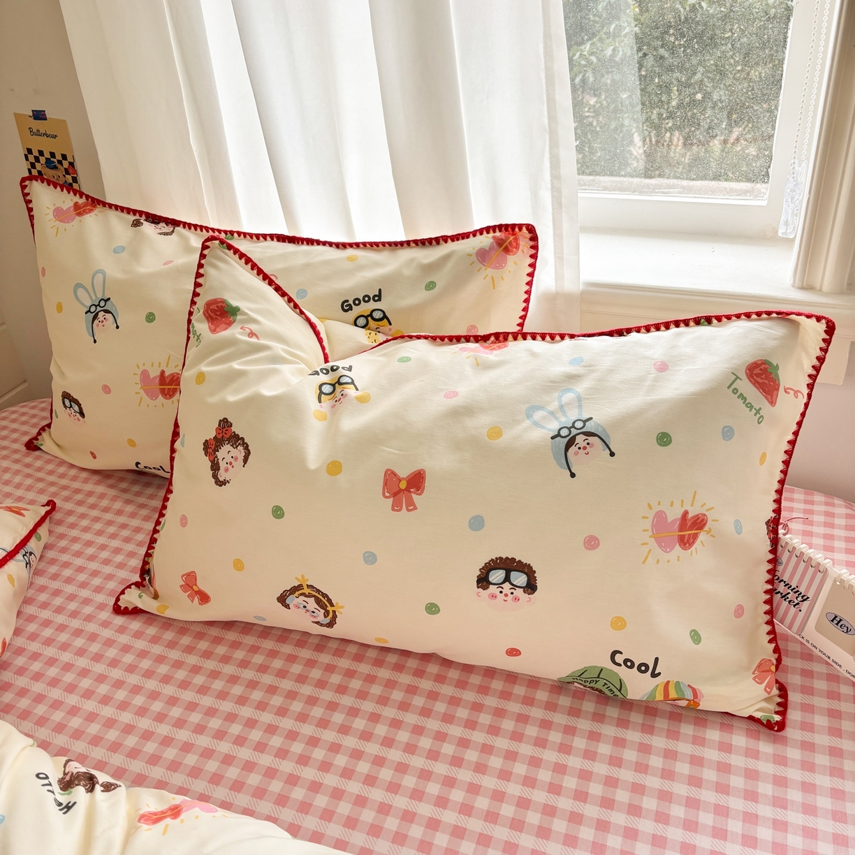 91家纺网 家纺一手货源 找家纺 慕尚家纺 2026春夏新款全棉纯棉印花三角针四件套 元气少女