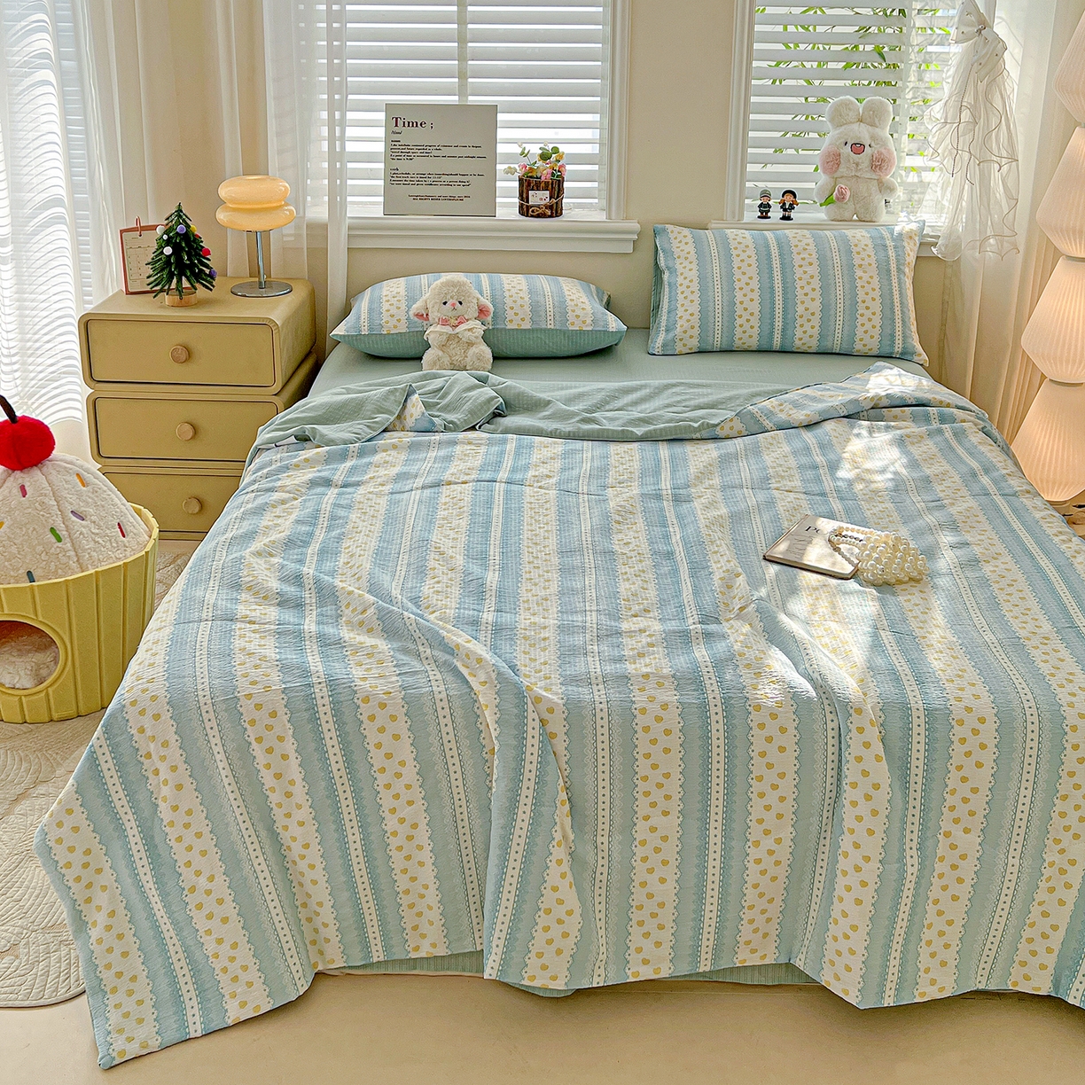 91家纺网 家纺一手货源 找家纺 王朝国际 2026新款A类彩竺棉印花夏被四件套 海洋之心