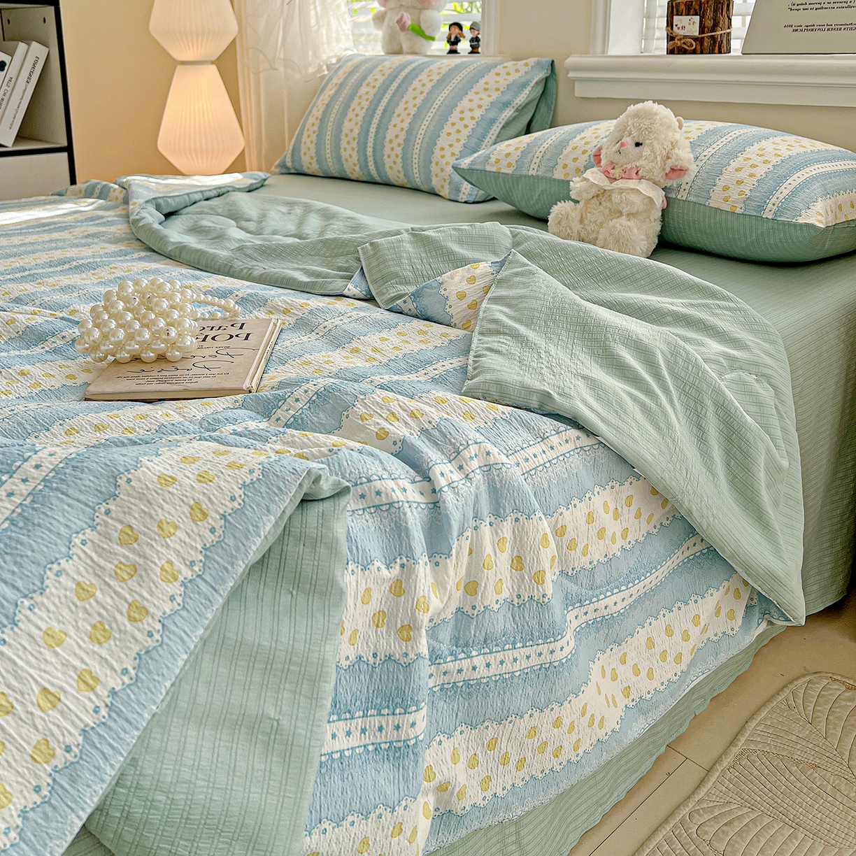 91家纺网 家纺一手货源 找家纺 王朝国际 2026新款A类彩竺棉印花夏被四件套 海洋之心