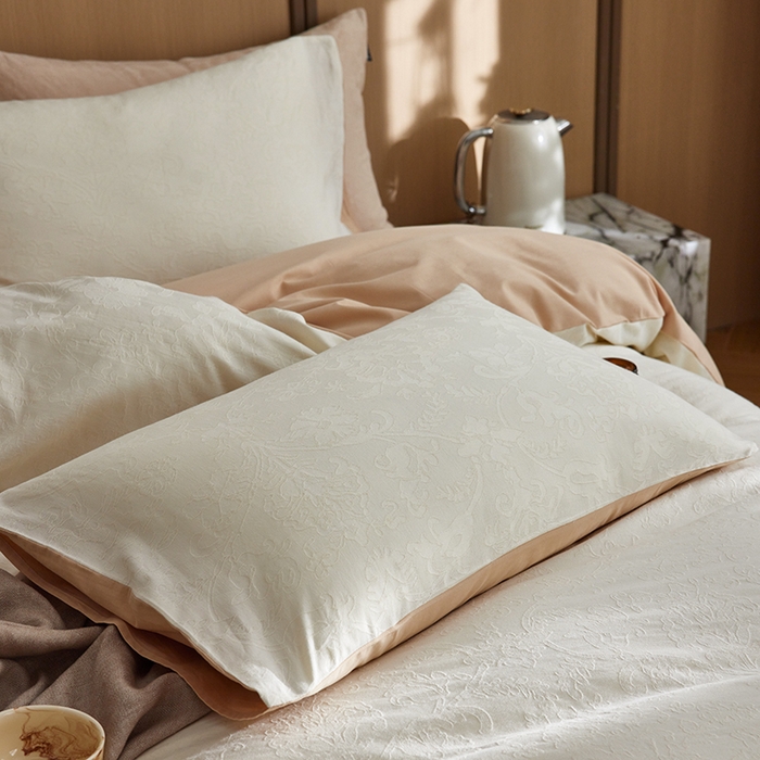 91家纺网 家纺一手货源 找家纺 （总）沐珩家纺 2026新款全棉纯棉提花大雁纹磨毛四件套人字纹四件套（欧式茛苕纹）