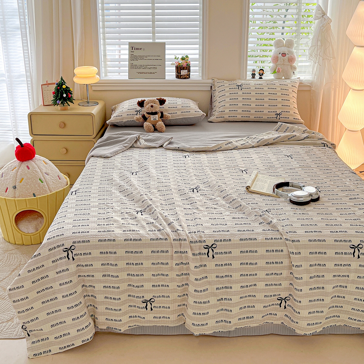 91家纺网 家纺一手货源 找家纺 王朝国际 2026新款A类彩竺棉印花夏被四件套 蝴蝶结